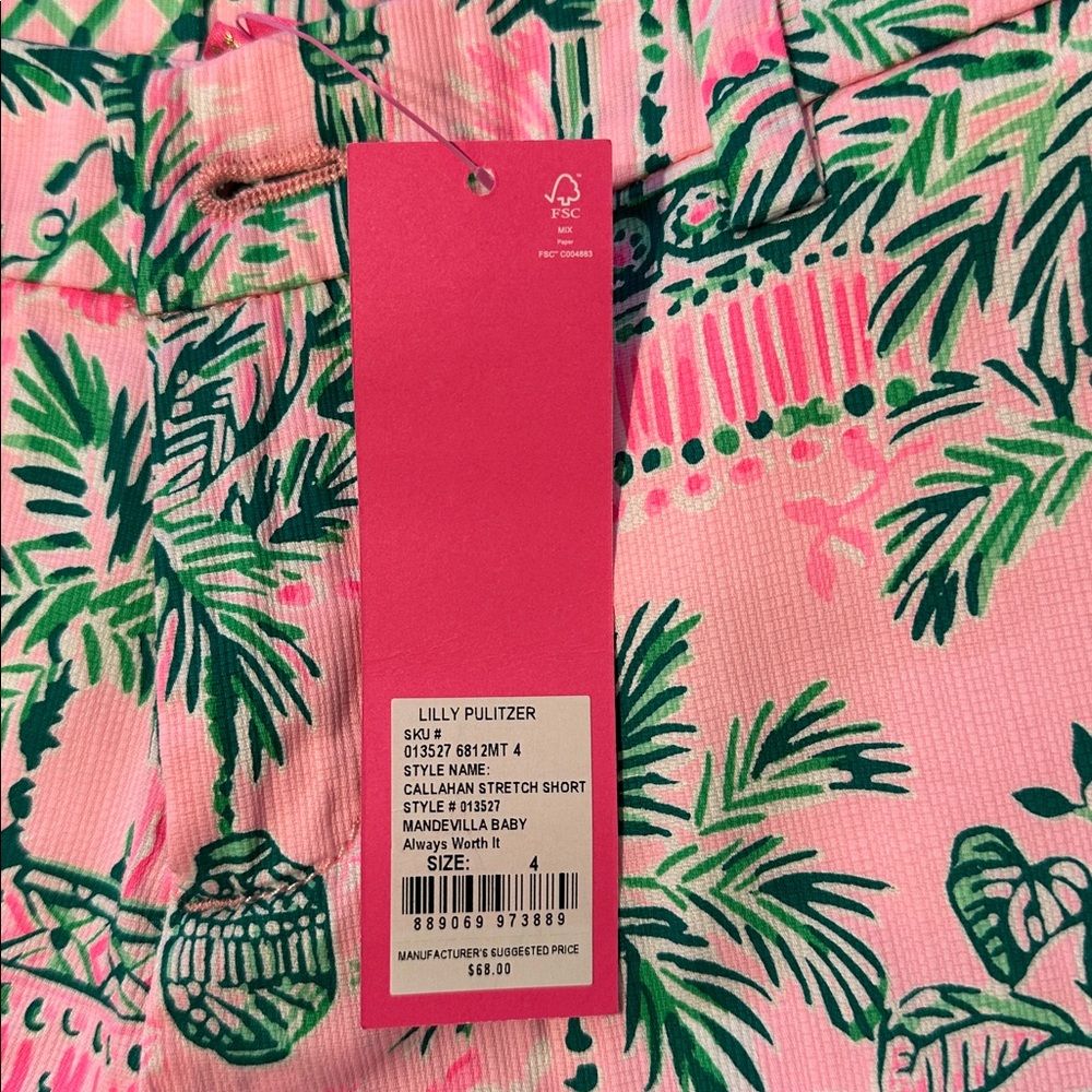 Lilly Pulitzer Pink and Green Stretch Shorts - Picture 3 of 3